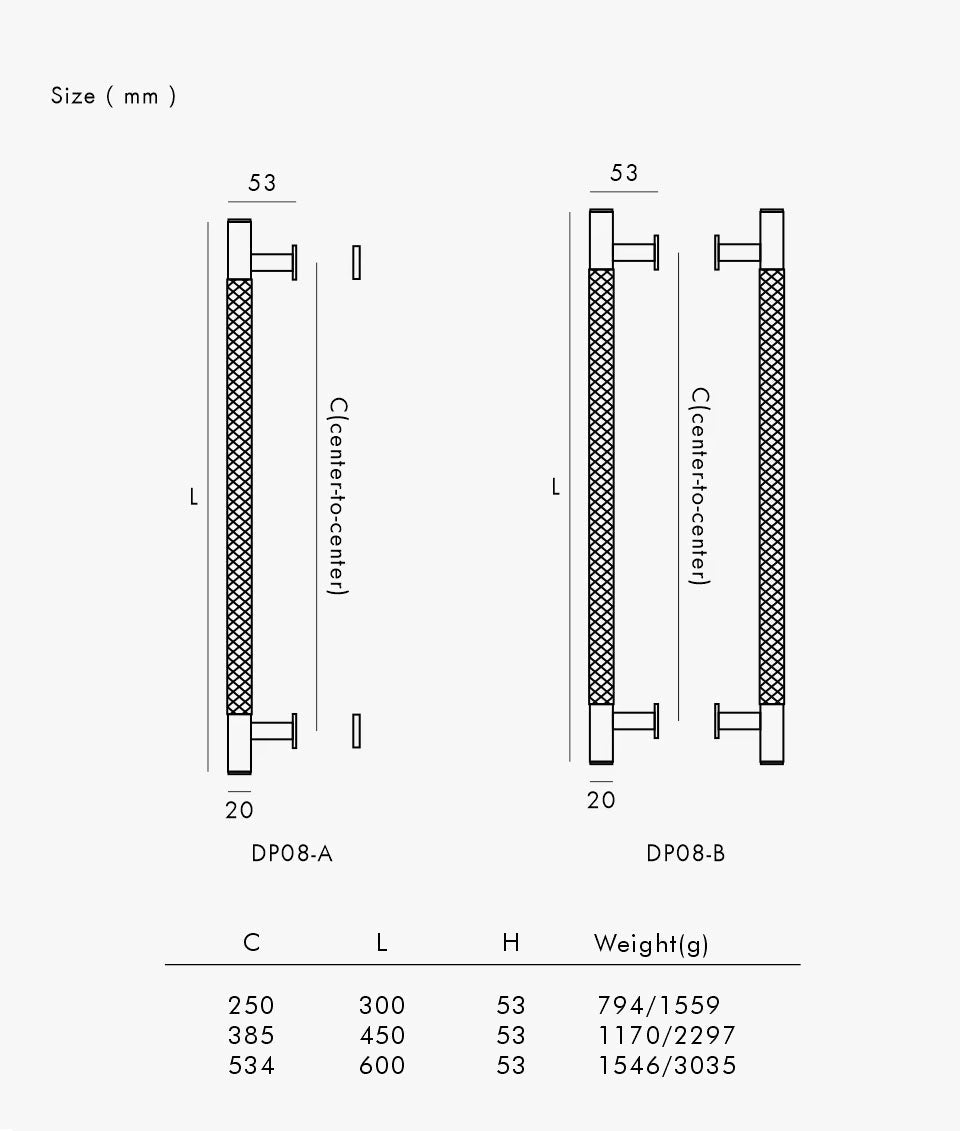 ARISTO Solid Brass Knurled Door Pull Handle
