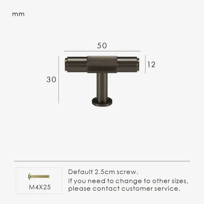 MAGNILA Solid Brass Knurled T-Bar Handle