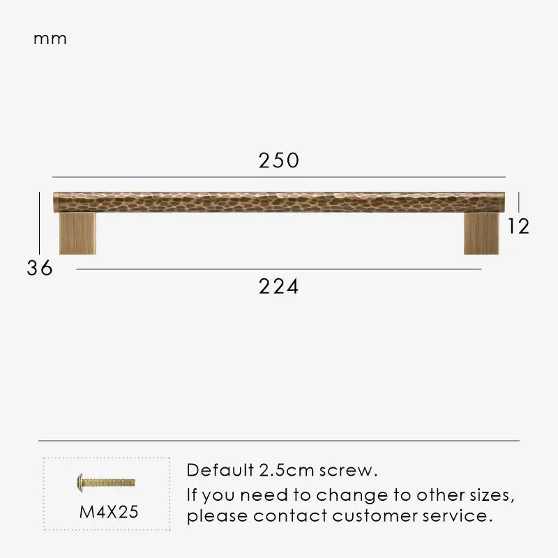 MARRA Brass Hammered Kitchen & Cabinet Handles
