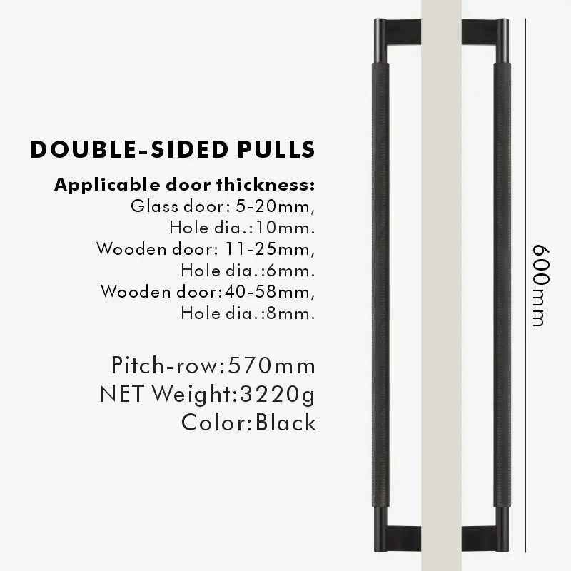 NORWYN Solid Brass Knurled Door Pull Handle