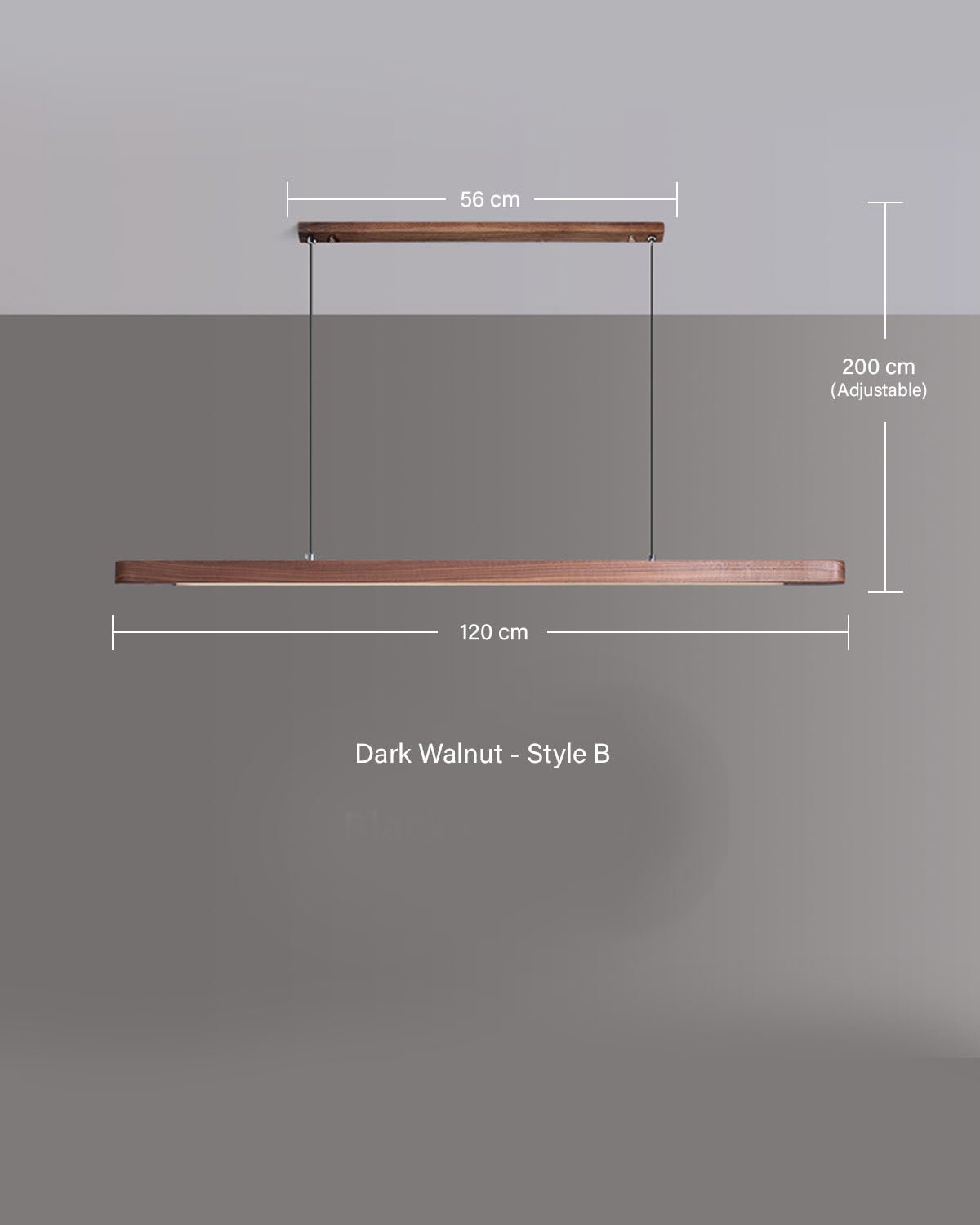 TRONCO Real Walnut Oval Pendant LED Light