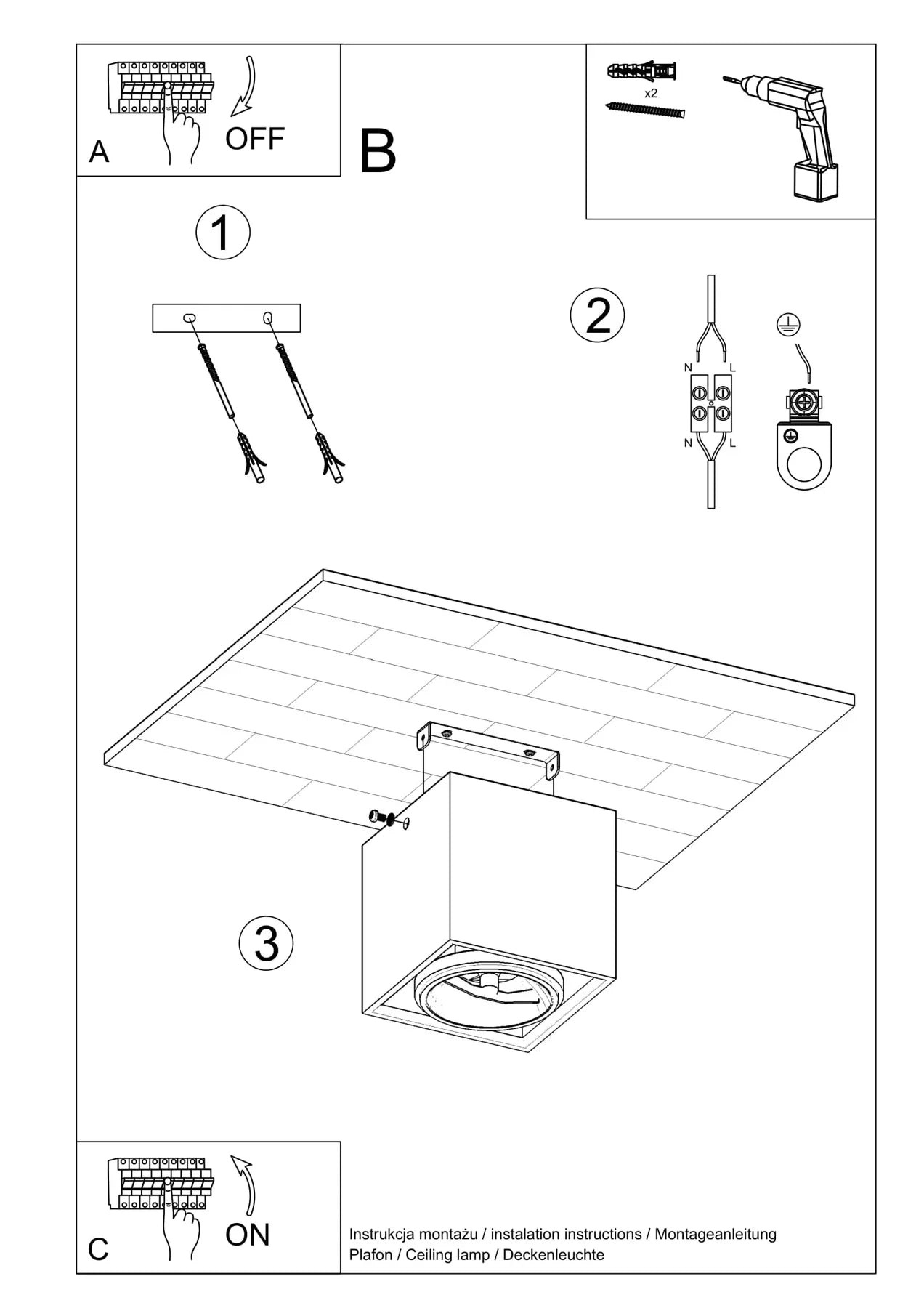 VALDE Concrete Ceiling Light