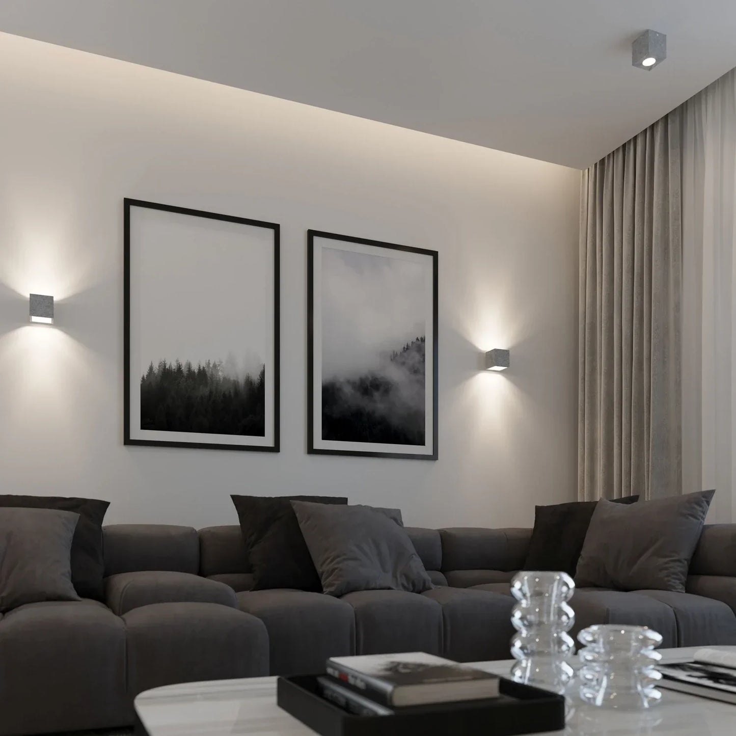 QUAD Concrete Ceiling Light