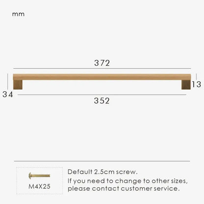 ARCHEDA Beech Wood Brass Kitchen & Cabinet Handles