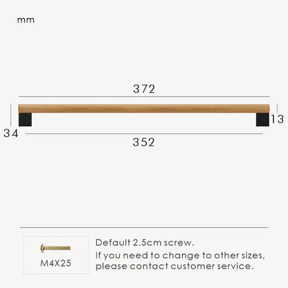 ARCHEDA Beech Wood Brass Kitchen & Cabinet Handles