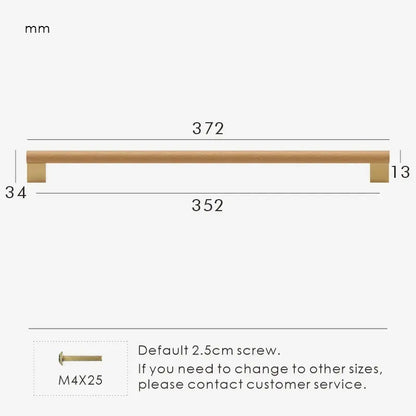 ARCHEDA Beech Wood Brass Kitchen & Cabinet Handles