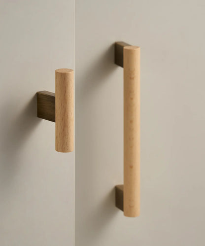 ARCHEDA Beech Wood Brass Kitchen & Cabinet Handles
