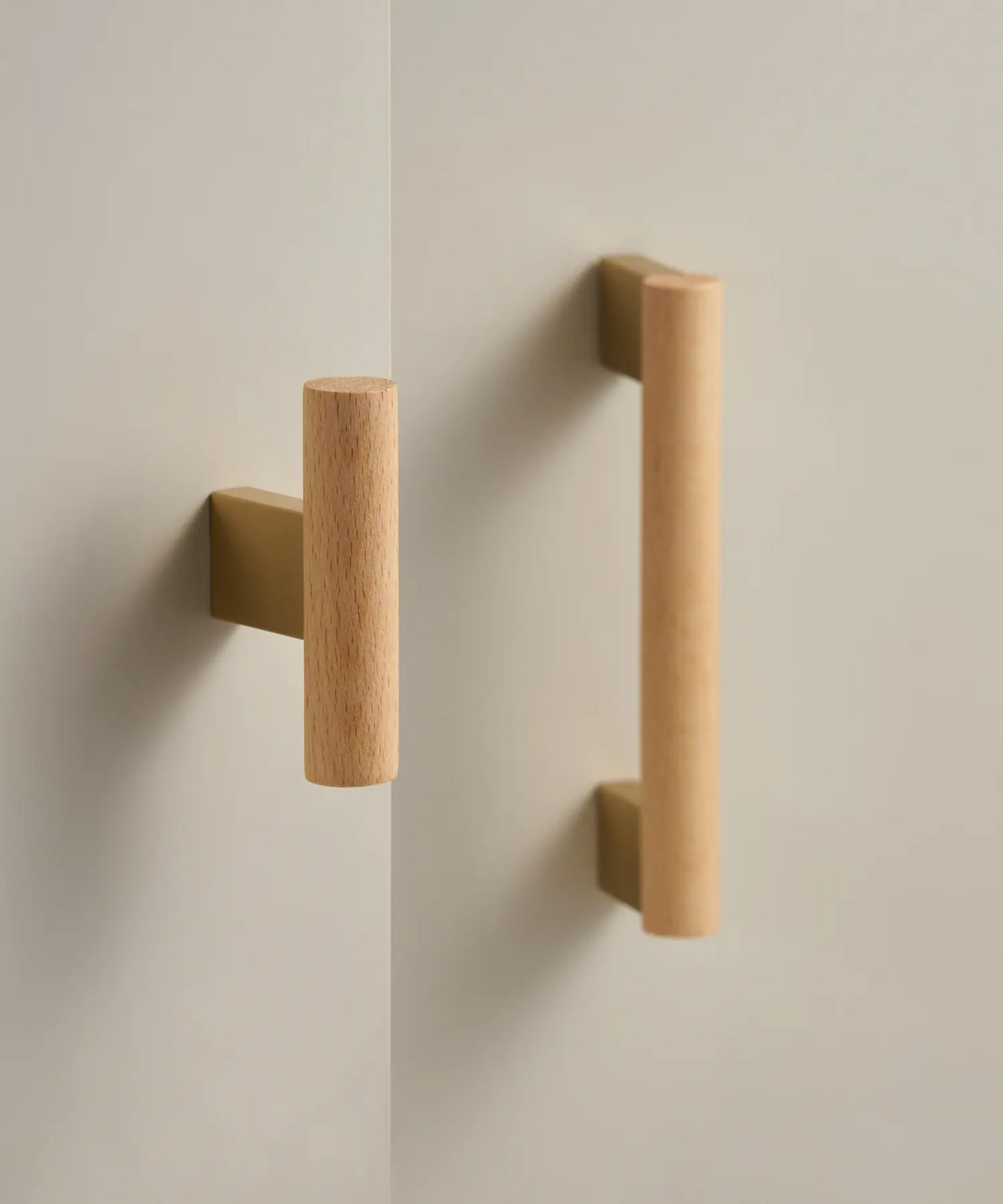 ARCHEDA Beech Wood Brass Kitchen & Cabinet Handles