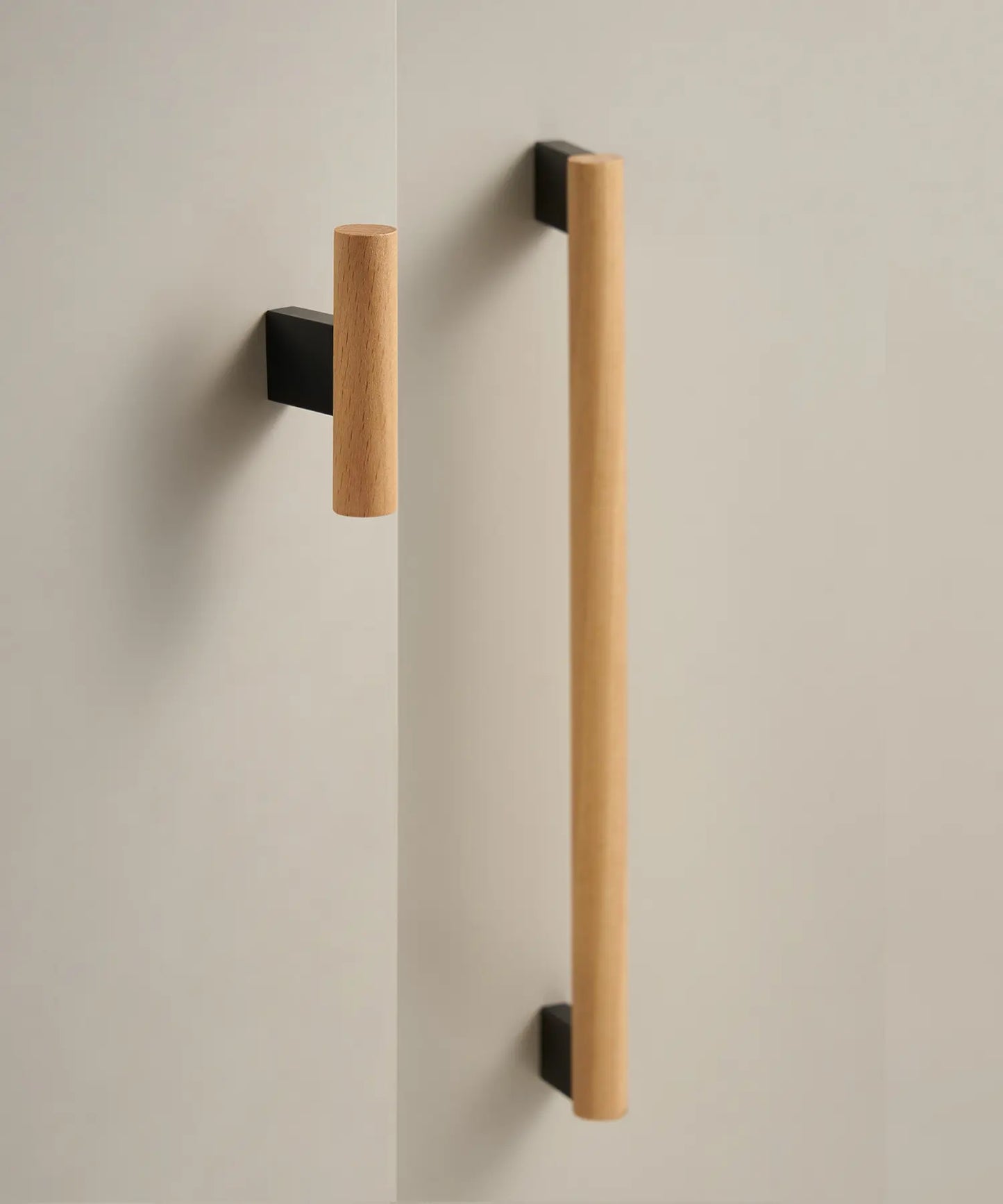ARCHEDA Beech Wood Brass Kitchen & Cabinet Handles