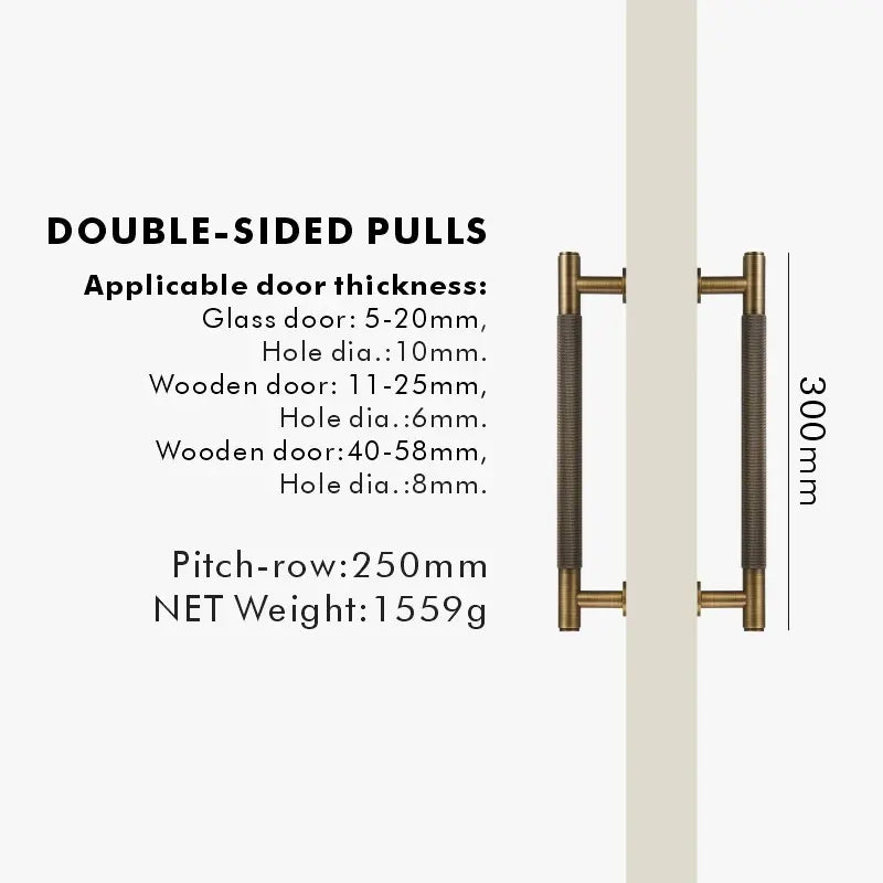 ARISTO Solid Brass Knurled Door Pull Handle
