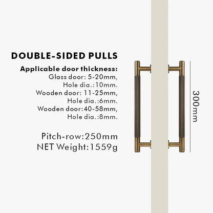ARISTO Solid Brass Knurled Door Pull Handle