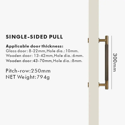 ARISTO Solid Brass Knurled Door Pull Handle