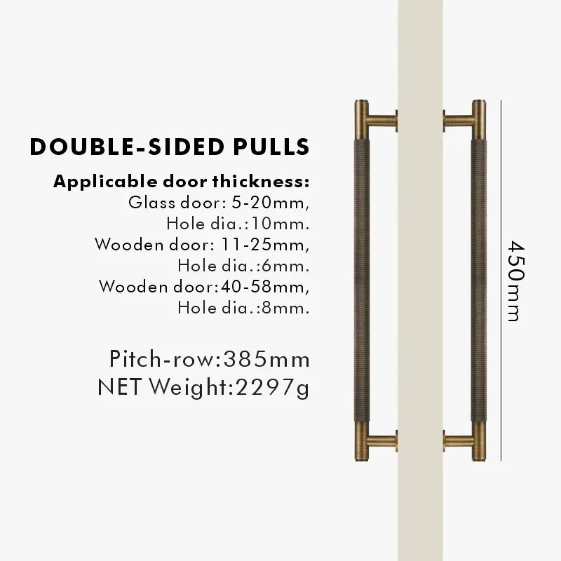 ARISTO Solid Brass Knurled Door Pull Handle
