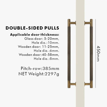 ARISTO Solid Brass Knurled Door Pull Handle