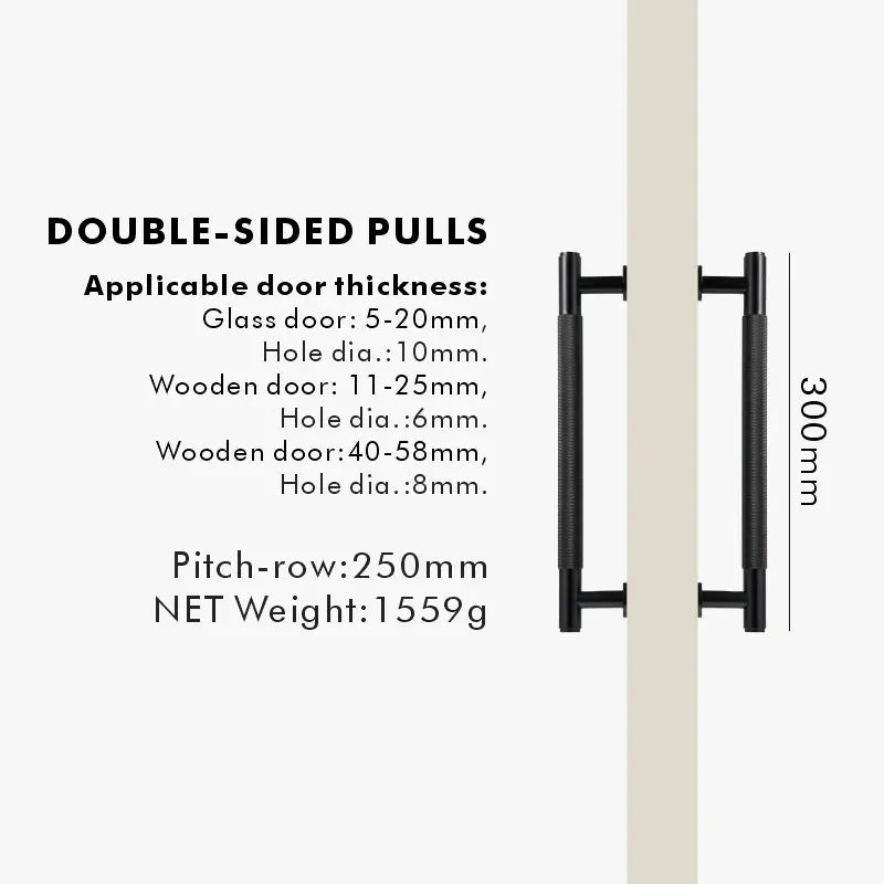 ARISTO Solid Brass Knurled Door Pull Handle