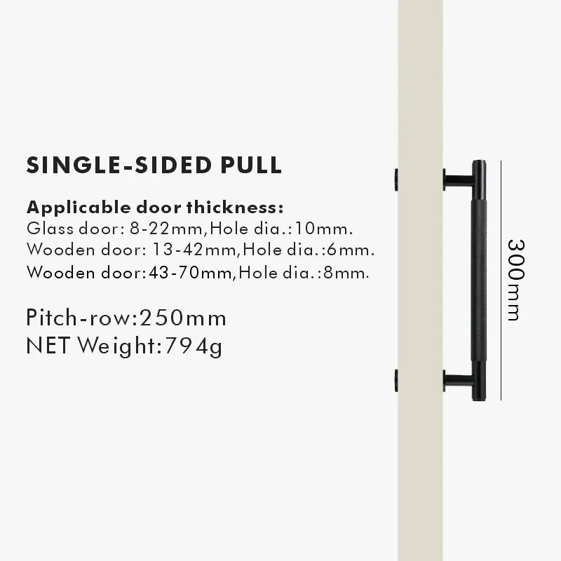 ARISTO Solid Brass Knurled Door Pull Handle