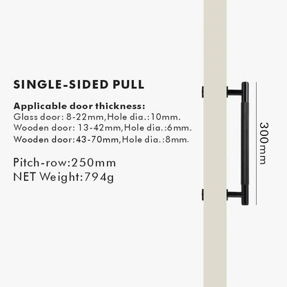 ARISTO Solid Brass Knurled Door Pull Handle