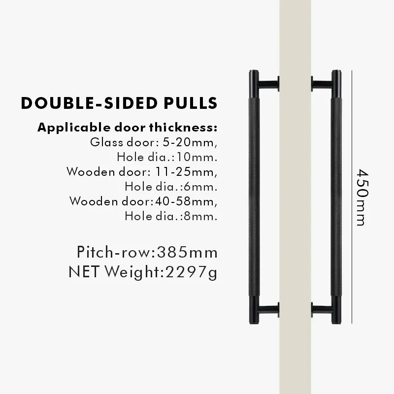 ARISTO Solid Brass Knurled Door Pull Handle