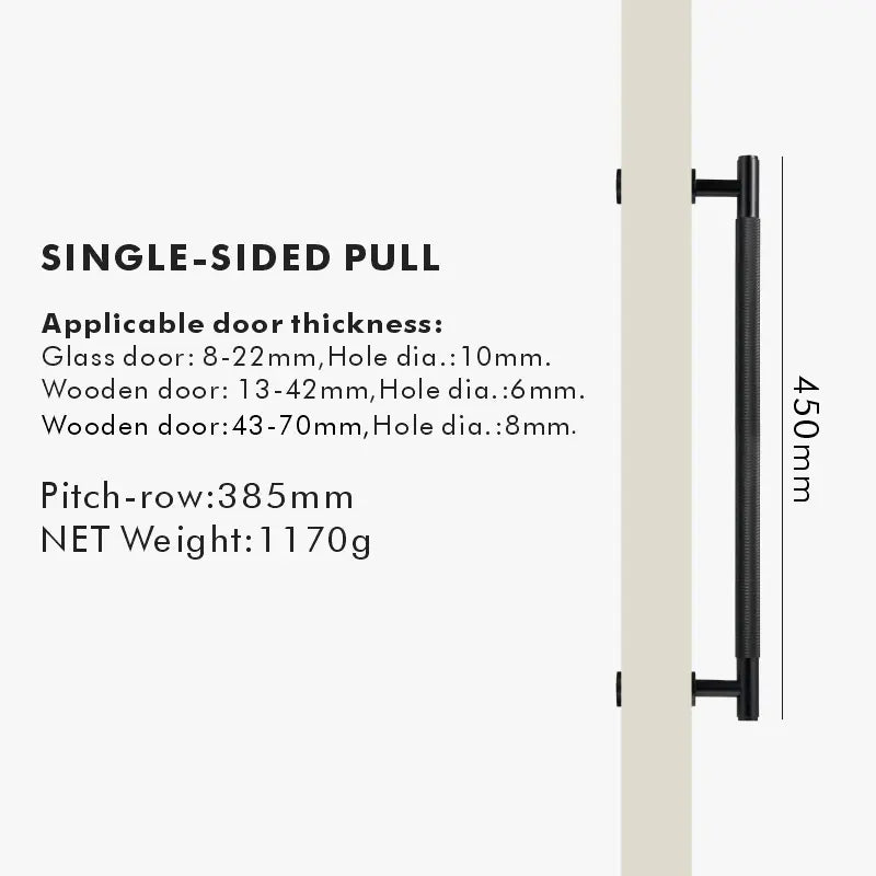 ARISTO Solid Brass Knurled Door Pull Handle