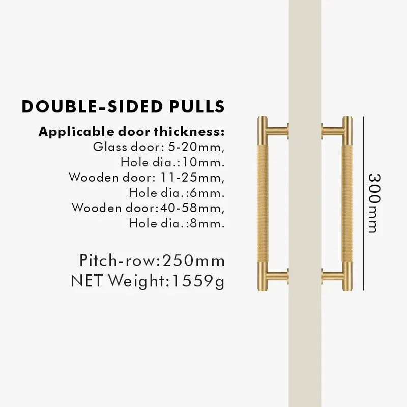ARISTO Solid Brass Knurled Door Pull Handle