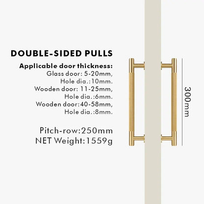 ARISTO Solid Brass Knurled Door Pull Handle