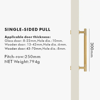 ARISTO Solid Brass Knurled Door Pull Handle