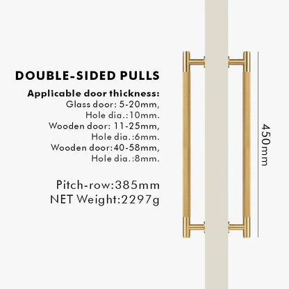 ARISTO Solid Brass Knurled Door Pull Handle
