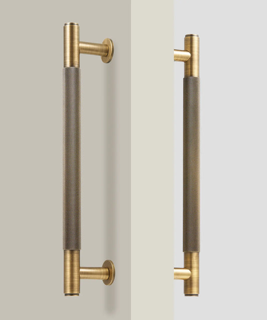 ARISTO Solid Brass Knurled Door Pull Handle