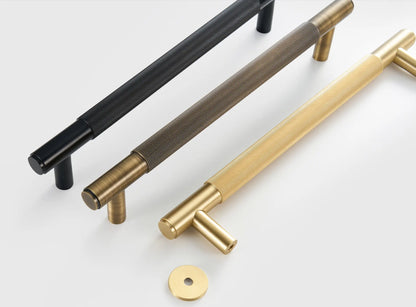 ARISTO Solid Brass Knurled Door Pull Handle