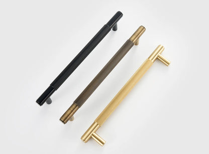 ARISTO Solid Brass Knurled Door Pull Handle
