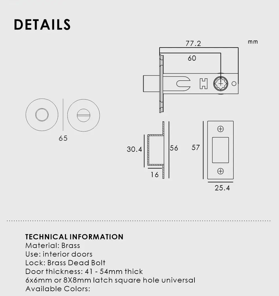 ARLO Knurled Bathroom Thumb Turn Lock