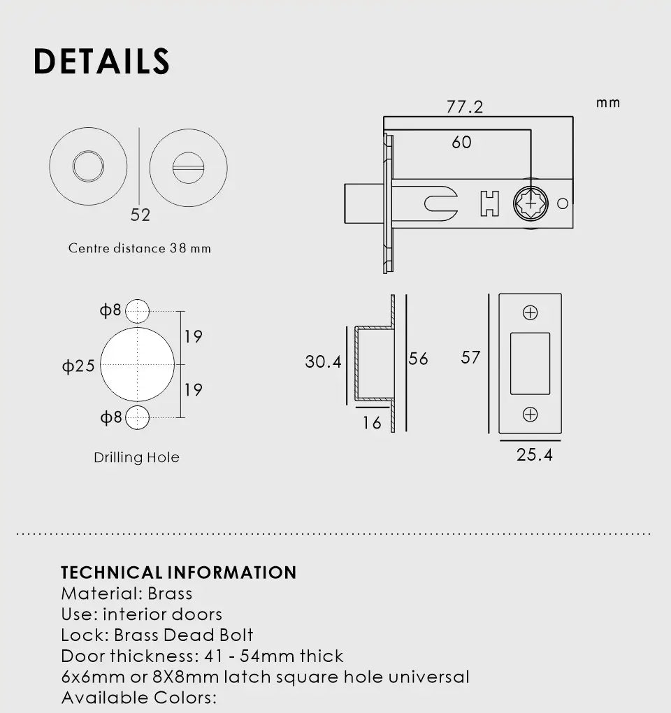 ARLO Knurled Bathroom Thumb Turn Lock