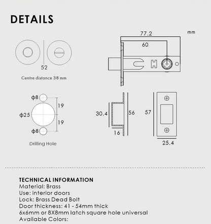 ARLO Knurled Bathroom Thumb Turn Lock