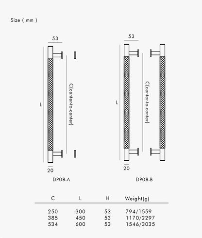 ARISTO Solid Brass Knurled Door Pull Handle