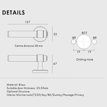 BRISTOL Brass Lever Door Handles Set