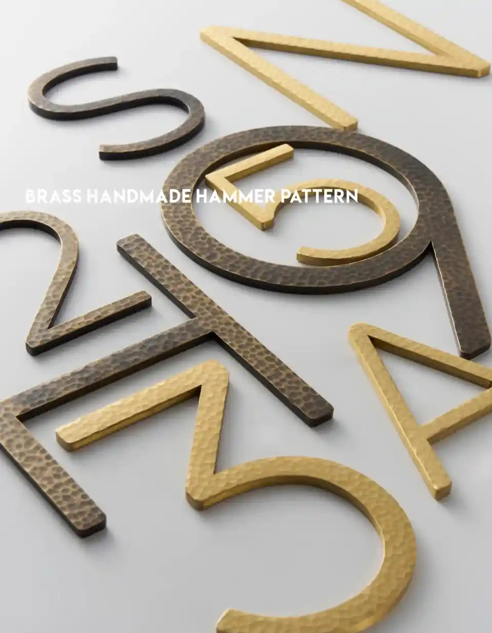 DARCY Hammered Antique Brass House Letters