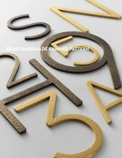 DARCY Hammered Antique Brass House Letters