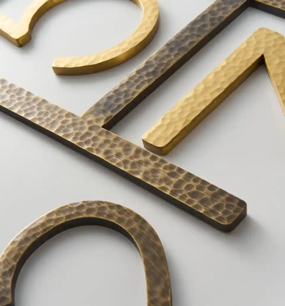 DARCY Hammered Antique Brass House Letters