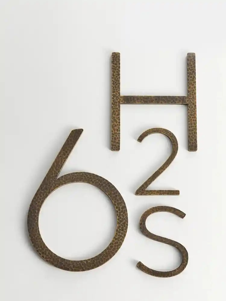 DARCY Hammered Antique Brass House Letters