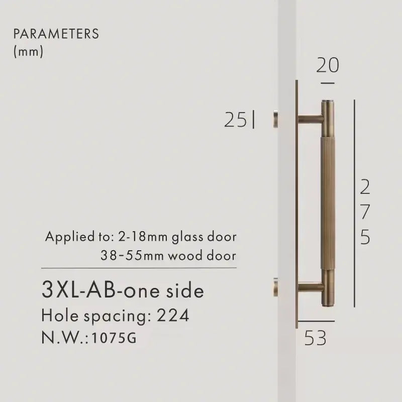 ELAN Solid Brass Door Pull Handle With Back Plate