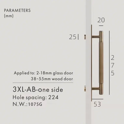 ELAN Solid Brass Door Pull Handle With Back Plate