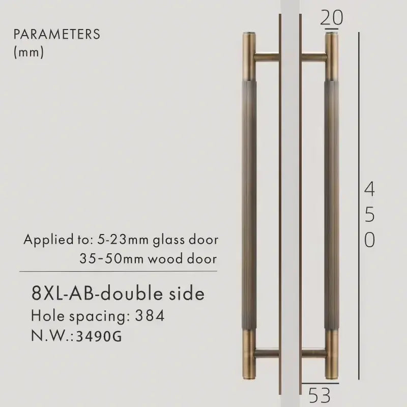 ELAN Solid Brass Door Pull Handle With Back Plate