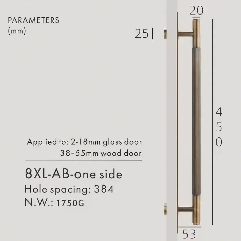 ELAN Solid Brass Door Pull Handle With Back Plate