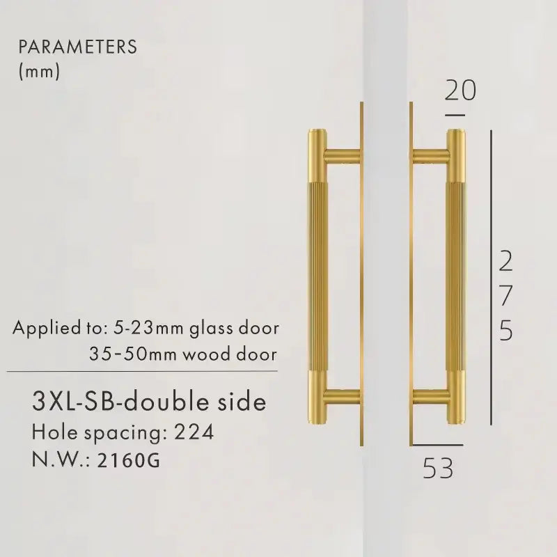 ELAN Solid Brass Door Pull Handle With Back Plate