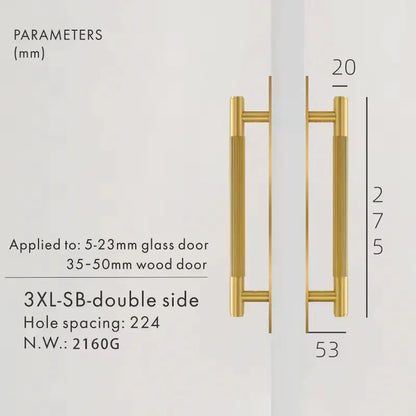 ELAN Solid Brass Door Pull Handle With Back Plate