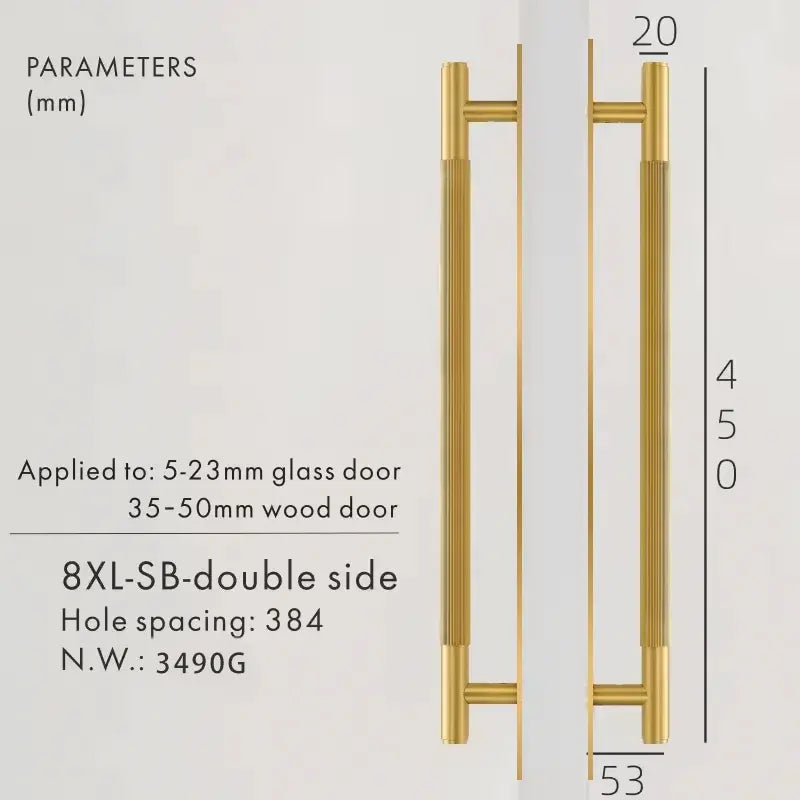 ELAN Solid Brass Door Pull Handle With Back Plate