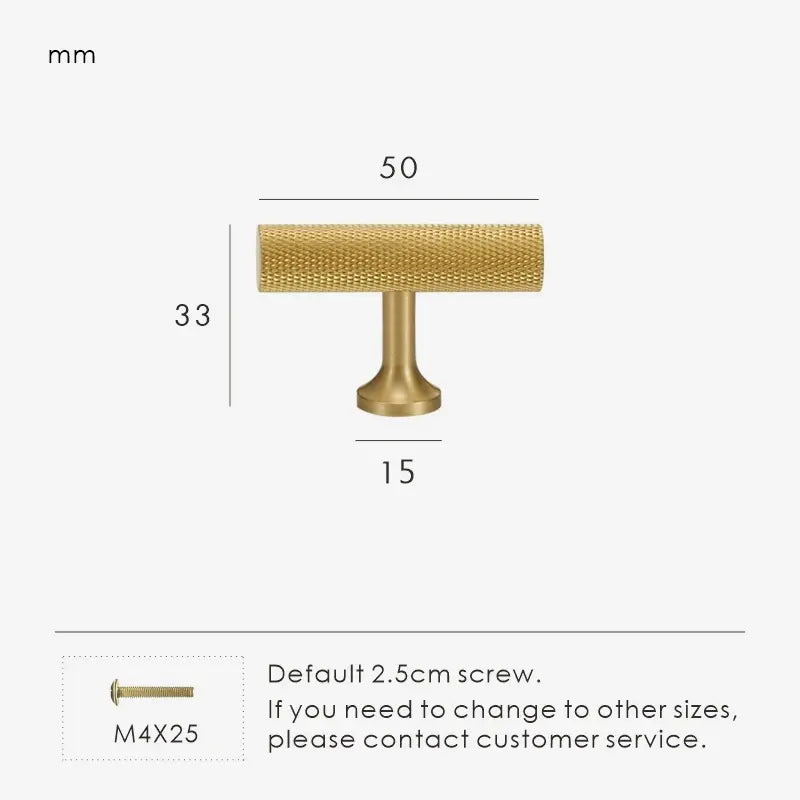 GRIDEN Brass Cabinet T-Bar Handle