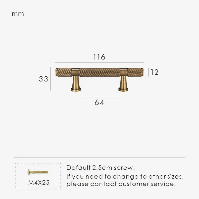 HEXIRA Brass Knurled Kitchen & Cabinet Handles