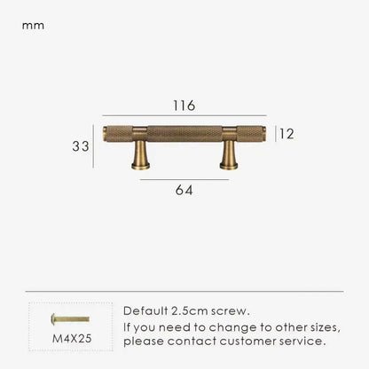 HEXIRA Brass Knurled Kitchen & Cabinet Handles