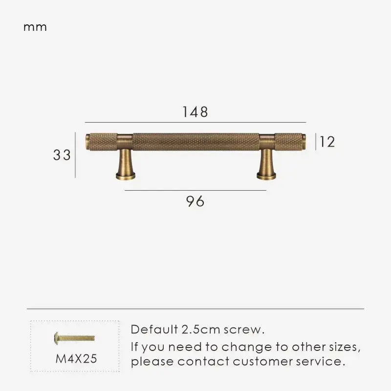 HEXIRA Brass Knurled Kitchen & Cabinet Handles